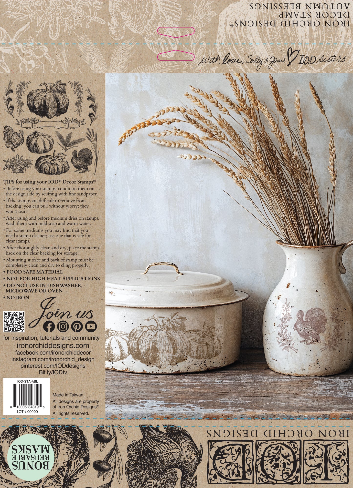 Autumn Blessings 12x12 Stamp