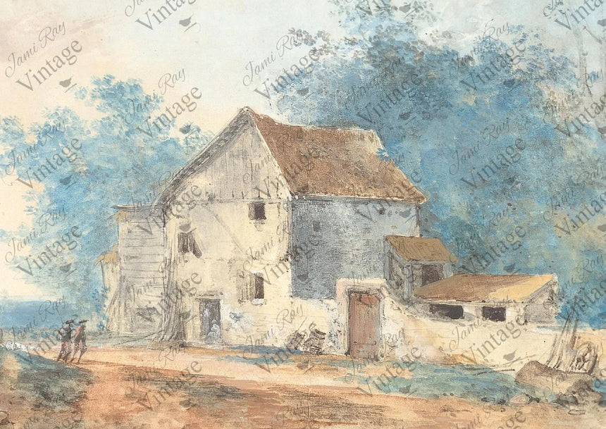 "Cottage Road" Decoupage Rice Paper