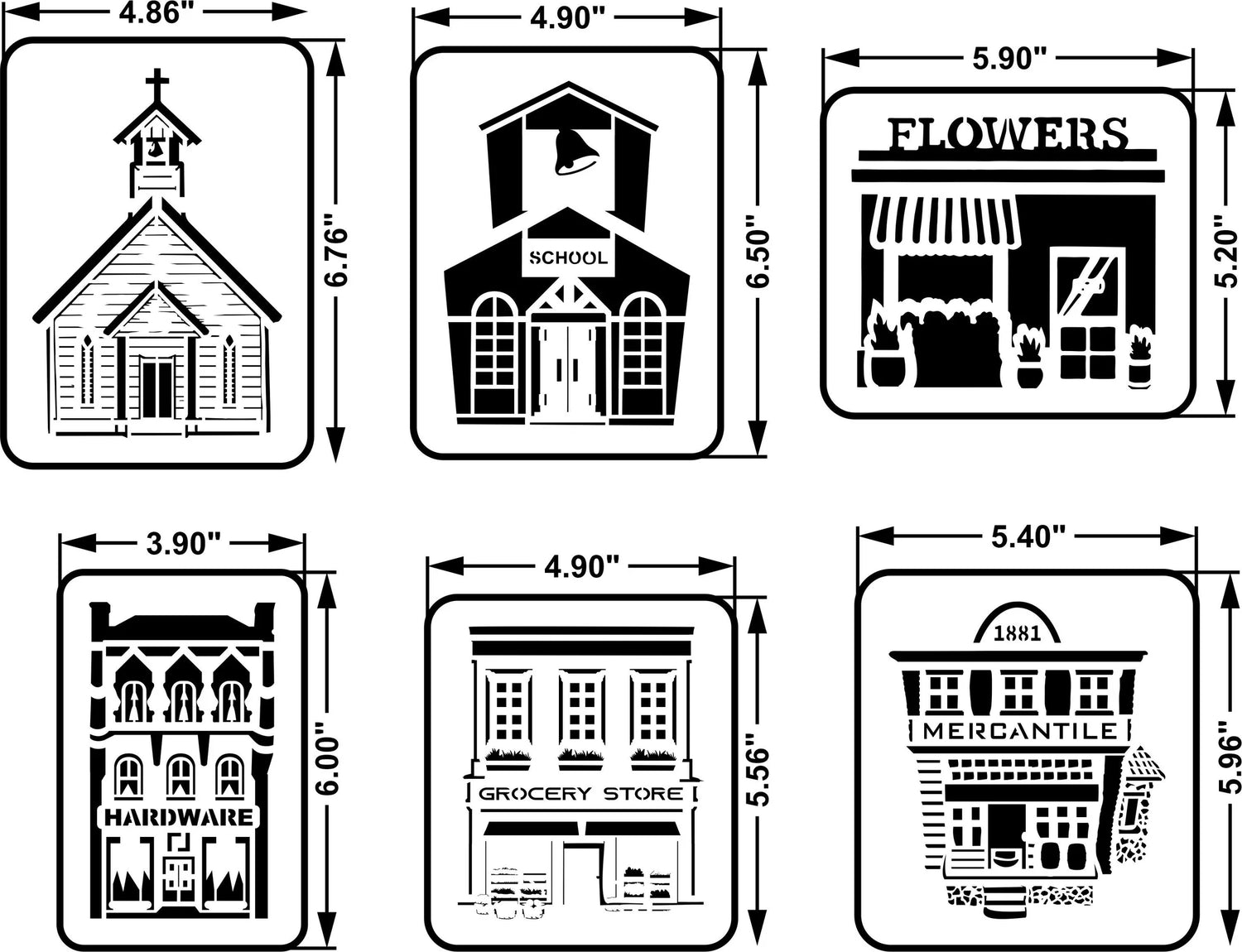 "Main Street Minis" Stencil