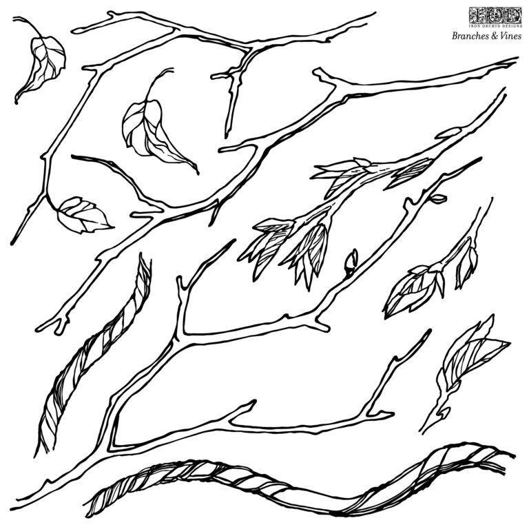 Branches & Vines 12x12 Decor Stamp - IOD - Mill Creek Mercantile