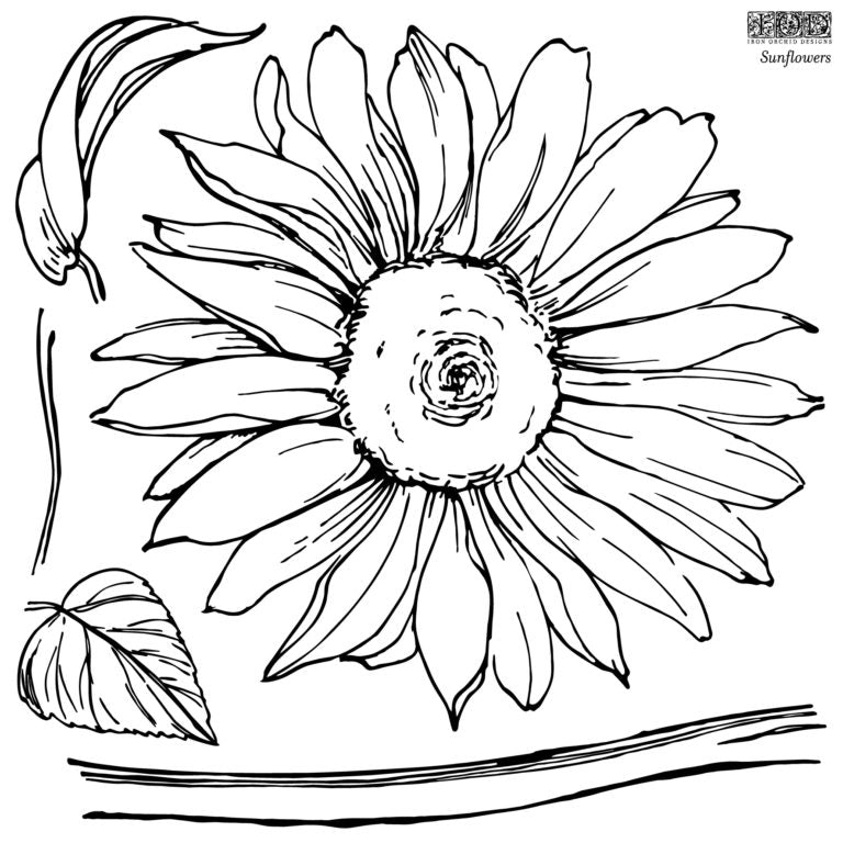 Sunflowers 12x12 Decor Stamp - IOD - Mill Creek Mercantile
