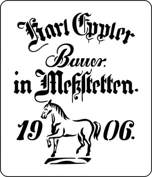 "1906 Horse Grain Sack" Stencil