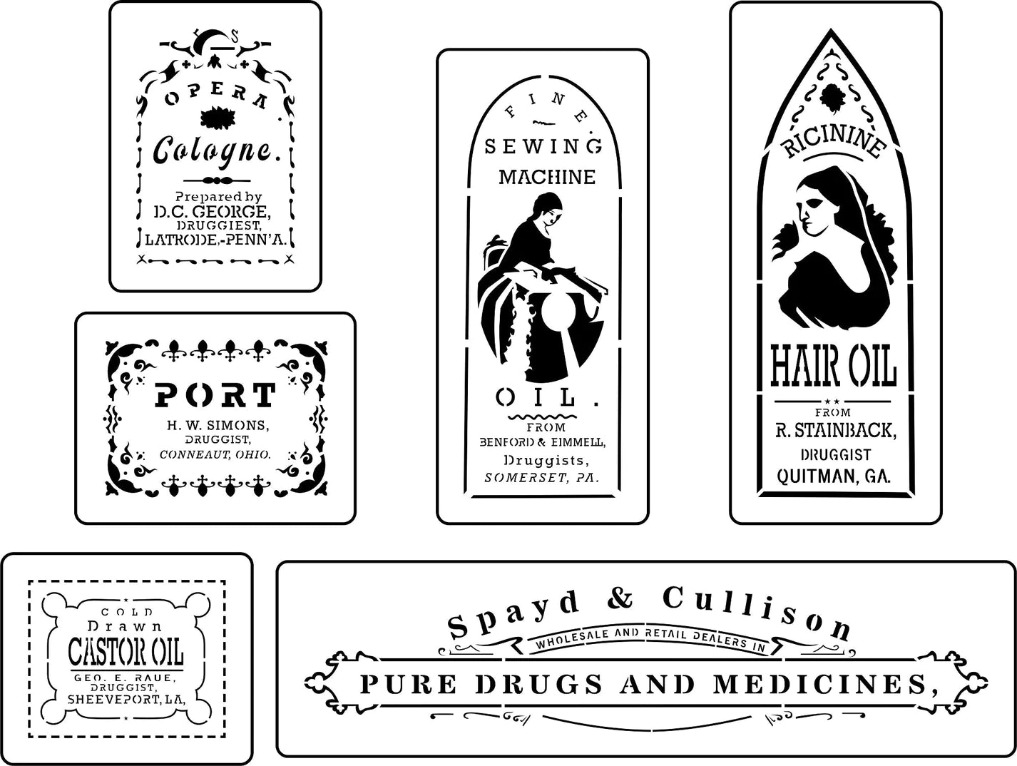 "Apothecary Labels 1" Stencil