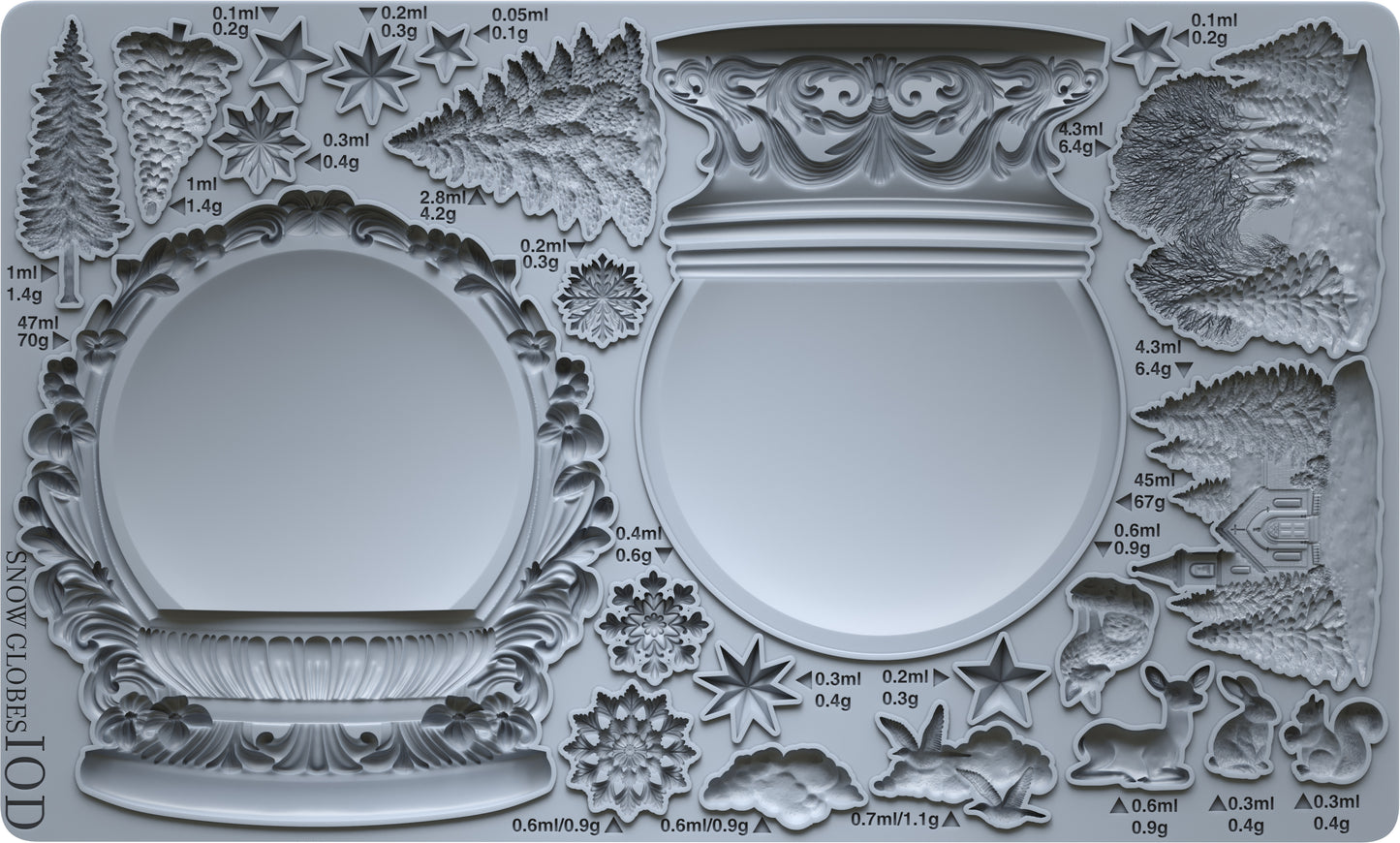 Snow Globes 6x10 Mould