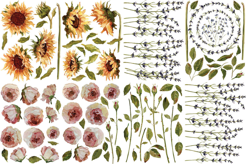 PAINTERLY FLORALS IOD TRANSFER 12X16 PAD