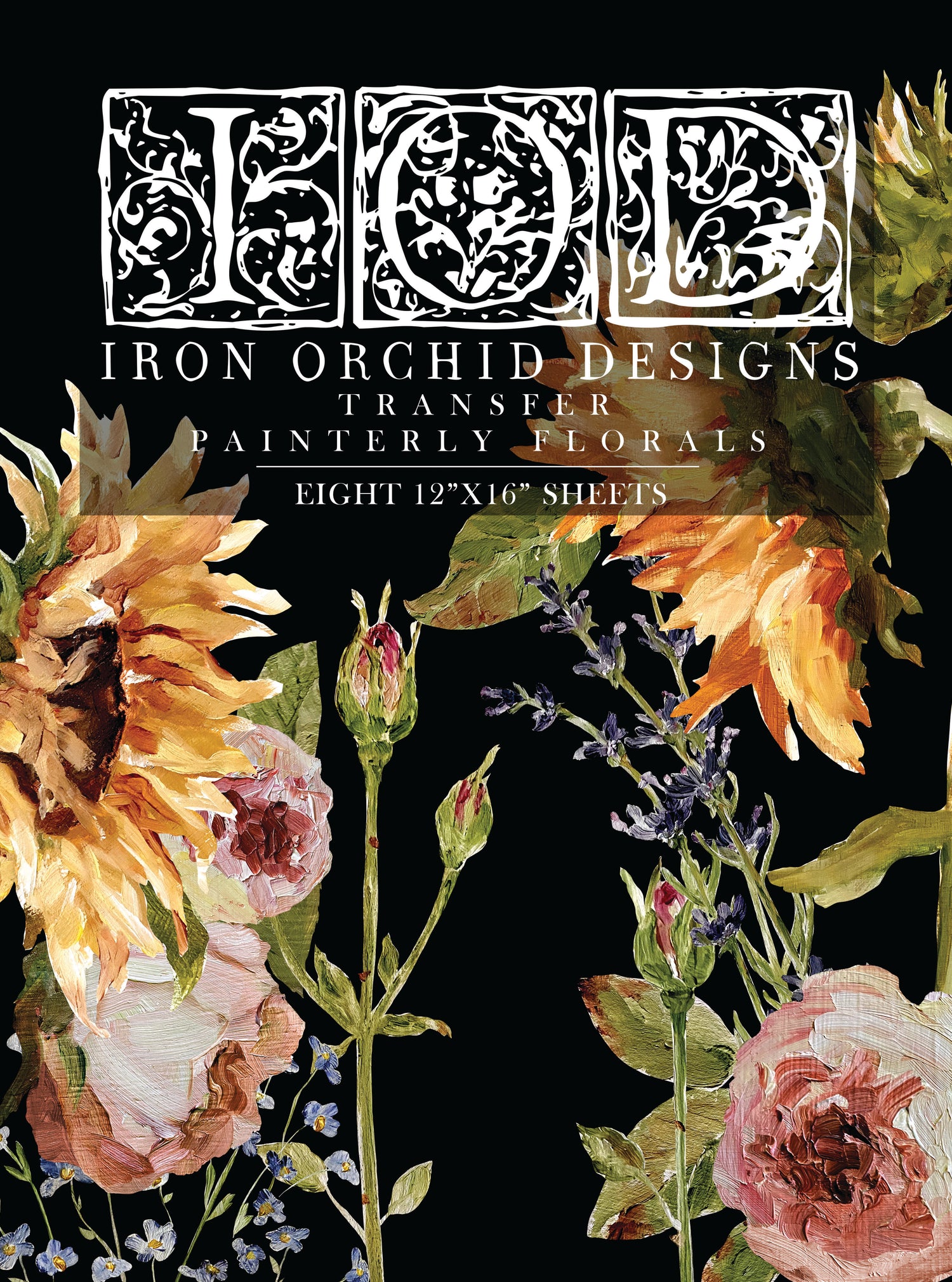 PAINTERLY FLORALS IOD TRANSFER 12X16 PAD