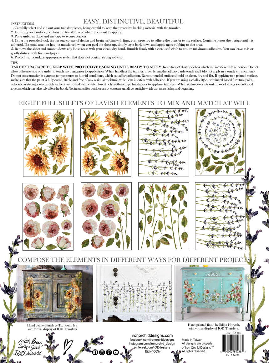 PAINTERLY FLORALS IOD TRANSFER 12X16 PAD