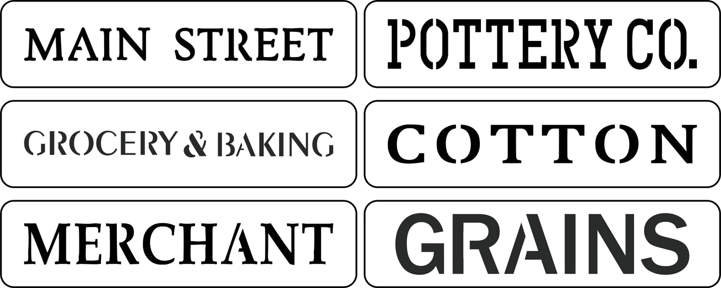 "Main Street Word Pack" Stencil