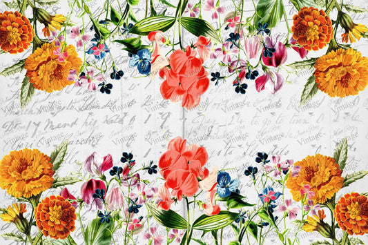 "Summer Flower Garden" Decoupage Paper