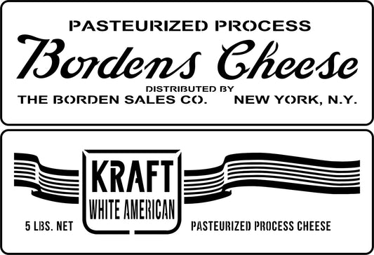 "Cheese Box Labels 1" Stencil