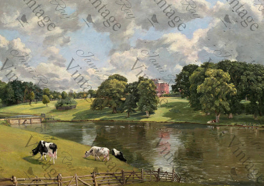 "Cows by a River" Decoupage Rice Paper