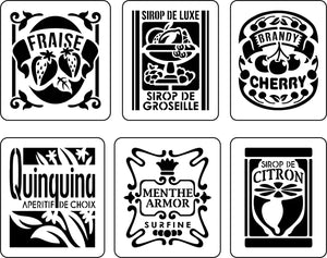 "French Fruit Labels 2" Stencil