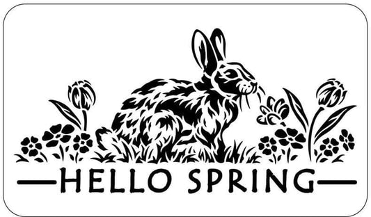 "Hello Spring" Stencil