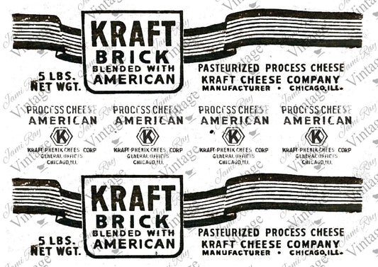 "Kraft Cheese Label" Decoupage Rice Paper