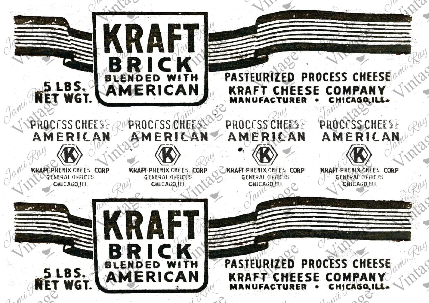 "Kraft Cheese Label" Decoupage Rice Paper