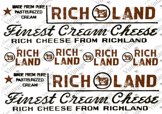 "Rich Land Label" Decoupage Rice Paper