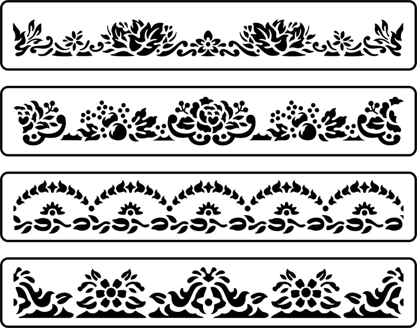"Transferware Border Pack" Stencil