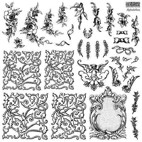 Alphabellies 12x12 Decor Stamp - IOD - Mill Creek Mercantile