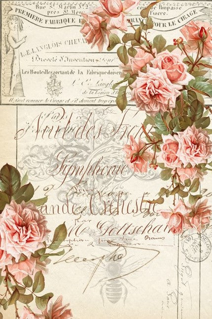 Floral Ephemera Decoupage Paper